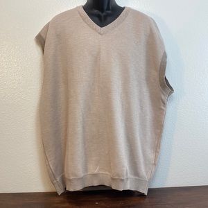NWT Alberto Cardinali Men's Pullover Sweater Vest Beige V-Neck Cotton Blend 4XL